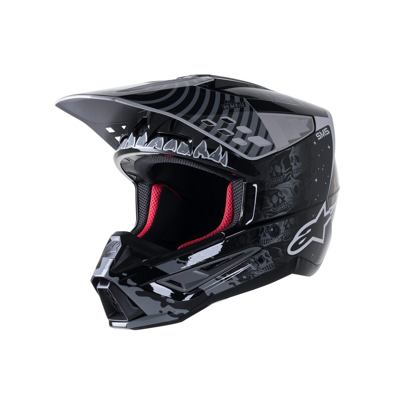 Alpinestars S-M5 Solar Flare motokros čelada črno-siva razprodaja