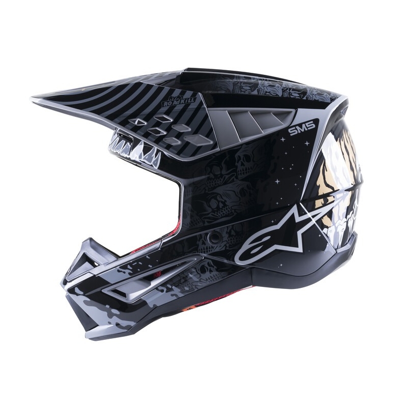 Alpinestars S-M5 Solar Flare motokros čelada črno-siva razprodaja
