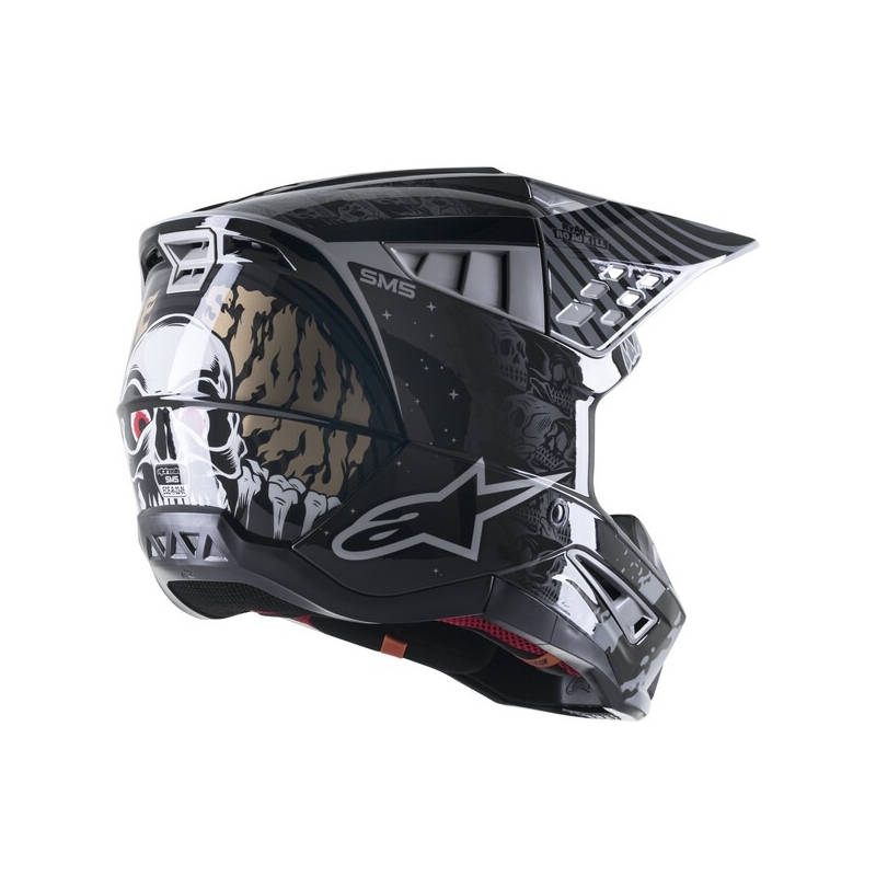 Alpinestars S-M5 Solar Flare motokros čelada črno-siva razprodaja