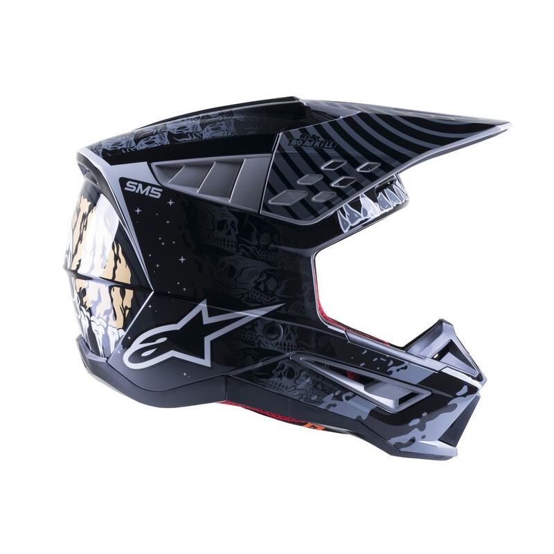 Alpinestars S-M5 Solar Flare motokros čelada črno-siva razprodaja