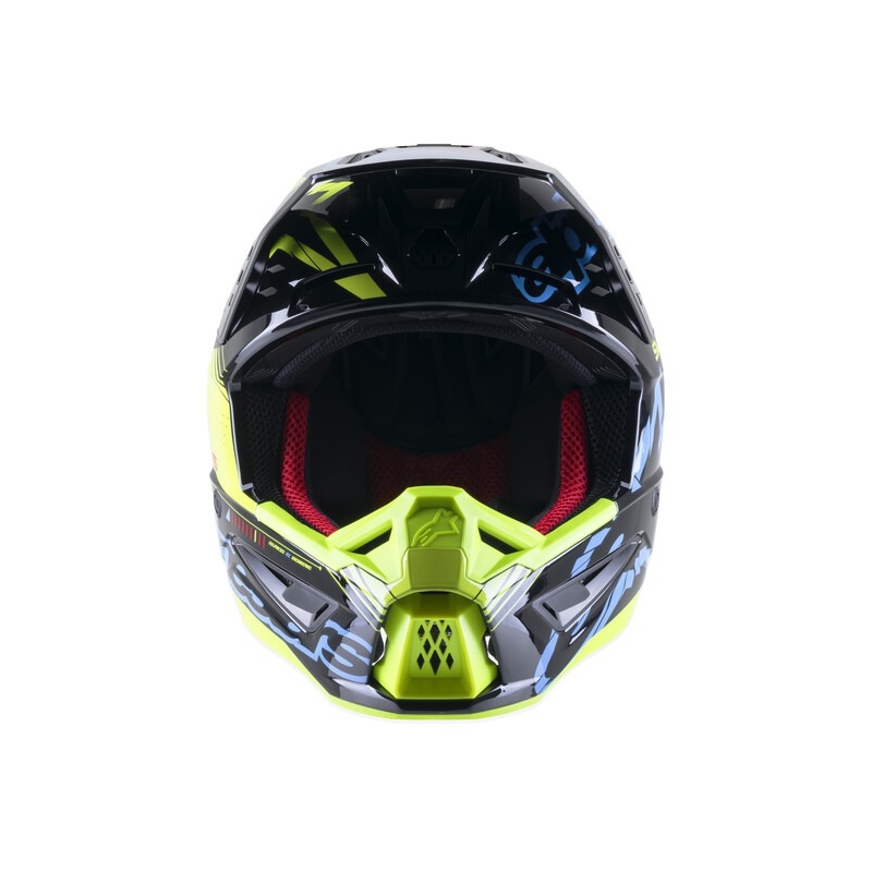 Motokros čelada Alpinestars S-M5 Action fluo rumeno-črna-modra-temno rdeča