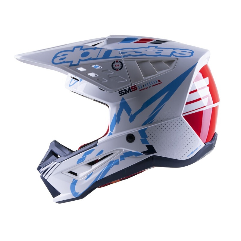 Alpinestars S-M5 Action motokros čelada bela-modra-črna-temno rdeča