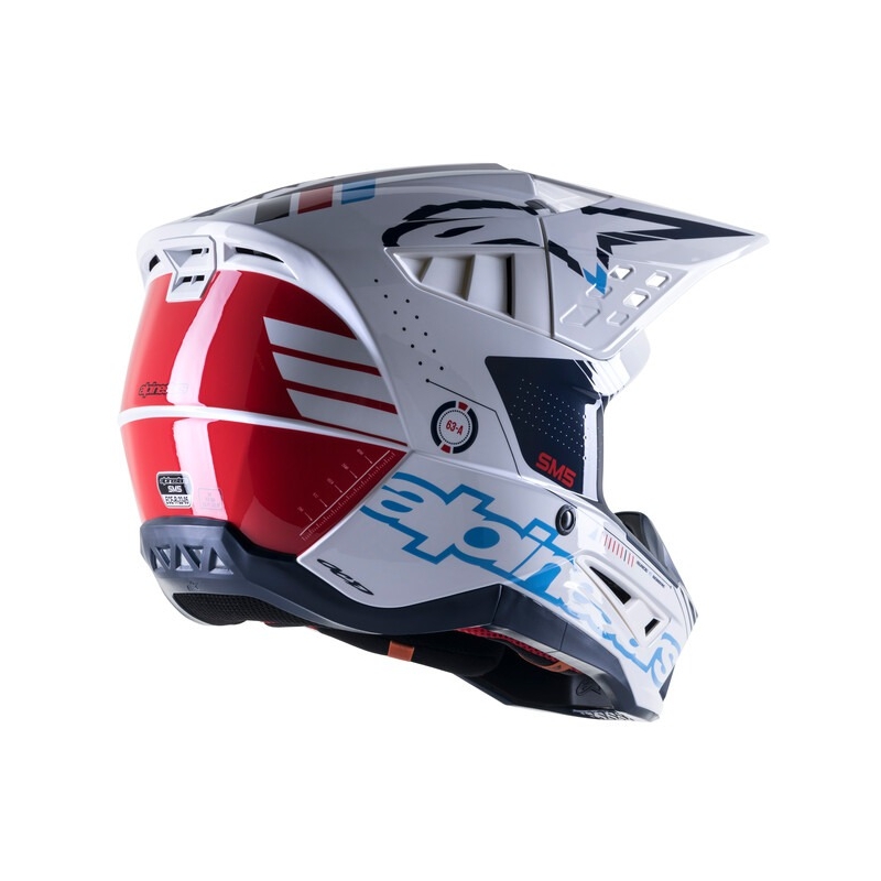 Alpinestars S-M5 Action motokros čelada bela-modra-črna-temno rdeča