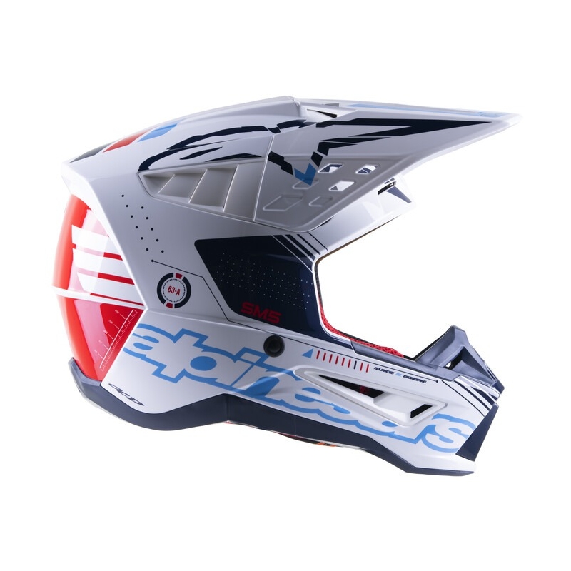 Alpinestars S-M5 Action motokros čelada bela-modra-črna-temno rdeča