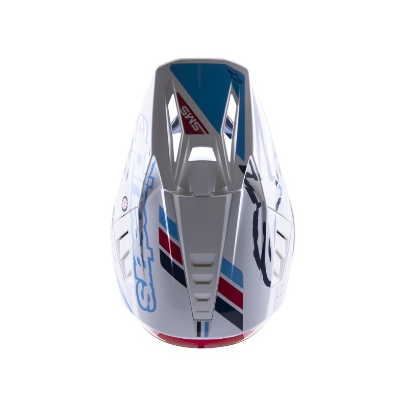 Alpinestars S-M5 Action motokros čelada bela-modra-črna-temno rdeča