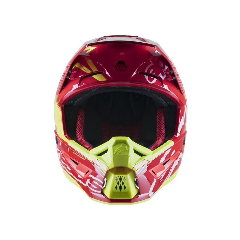 Alpinestars S-M5 Action motokros čelada rdeče-fluo rumeno-belo modra