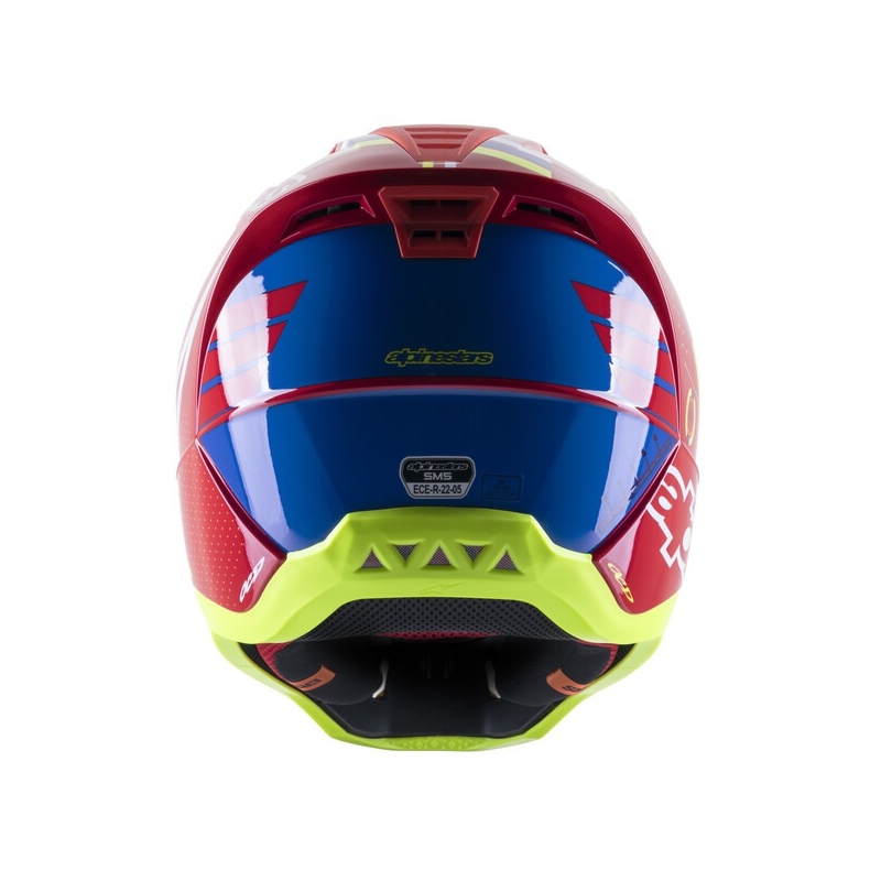 Alpinestars S-M5 Action motokros čelada rdeče-fluo rumeno-belo modra