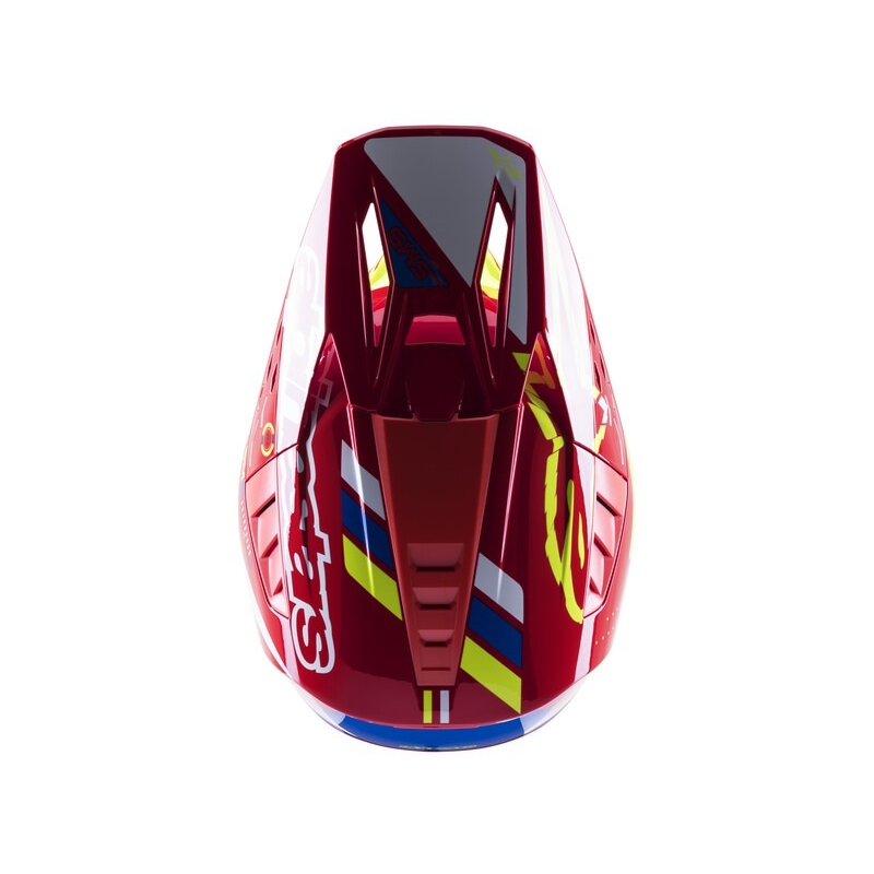 Alpinestars S-M5 Action motokros čelada rdeče-fluo rumeno-belo modra