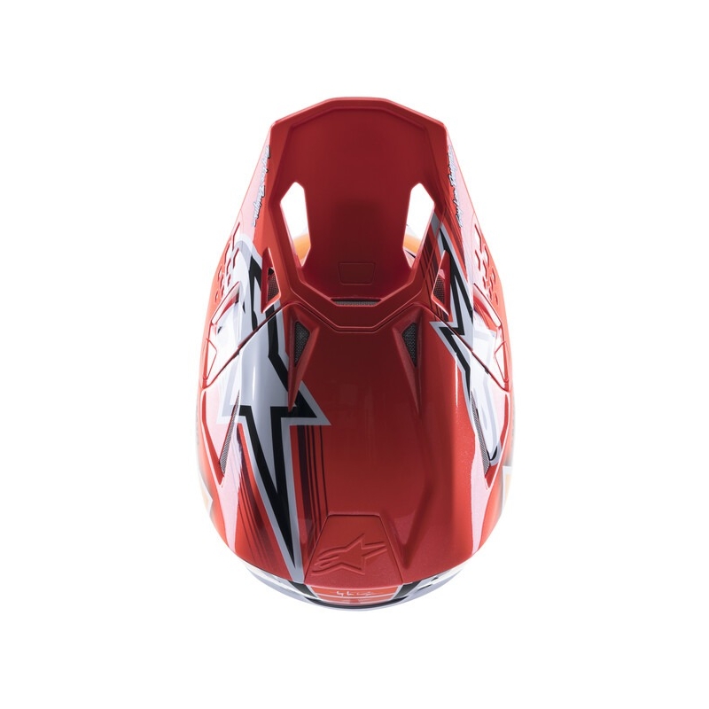 Alpinestars Supertech S-M10 motokros čelada Troy Lee Designs Edition oranžno-rumena-vijolično-bela črna