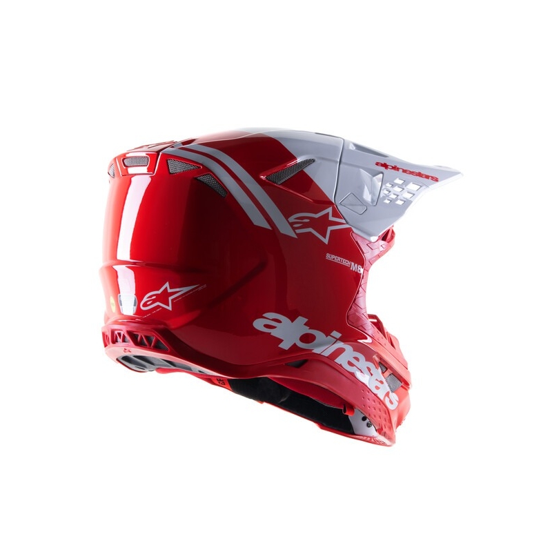 Motokros čelada Alpinestars Supertech S-M8 Radium 2 rdeče-bela