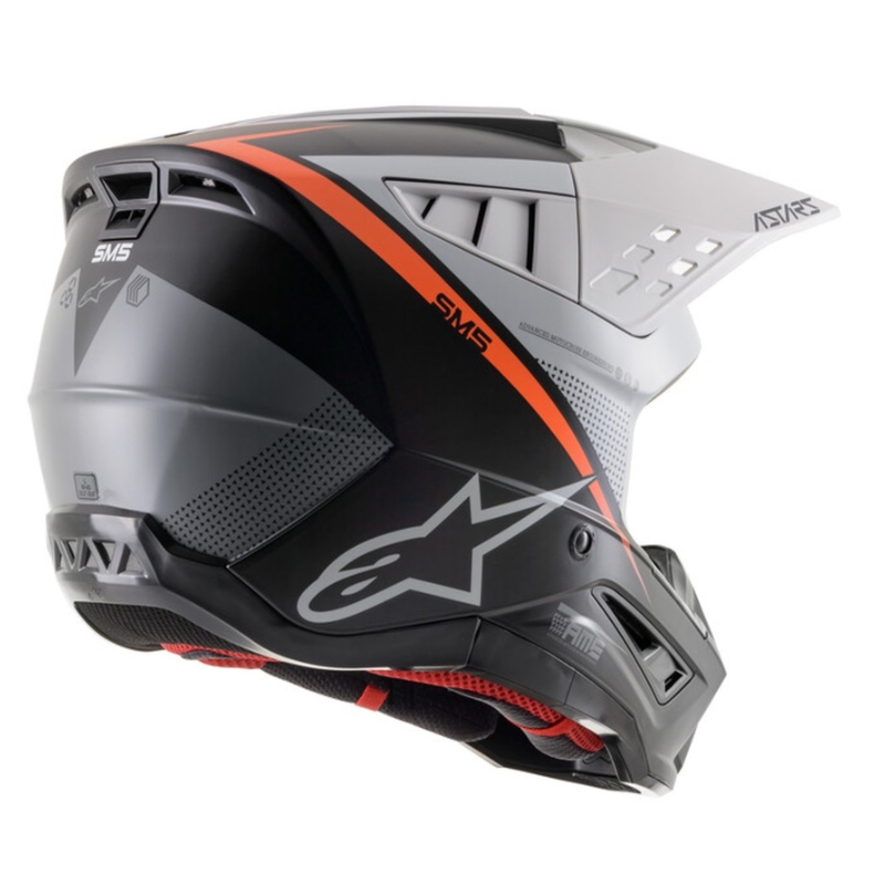 Motokros čelada Alpinestars S-M5 Rayon črno-bela-fluo oranžna mat