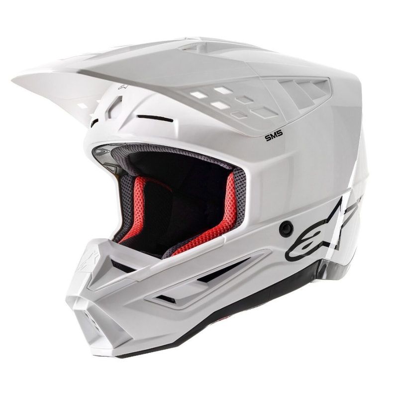 Alpinestars S-M5 Solid white glossy motokros čelada