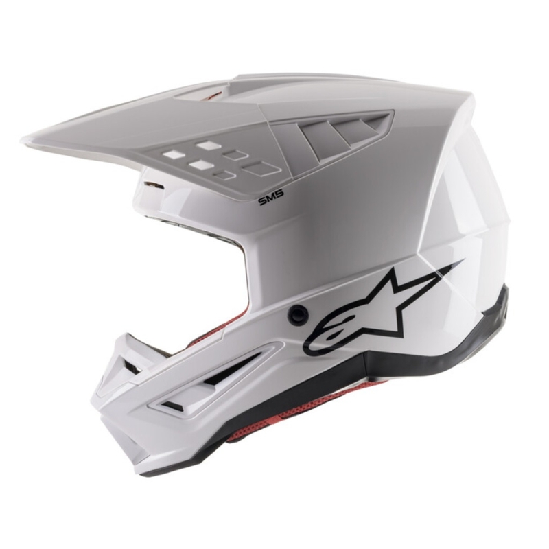 Alpinestars S-M5 Solid white glossy motokros čelada