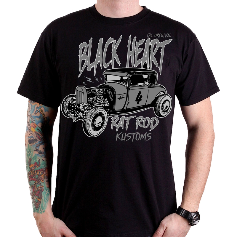 Moška majica Black Heart Rat Rod Kustom razprodaja