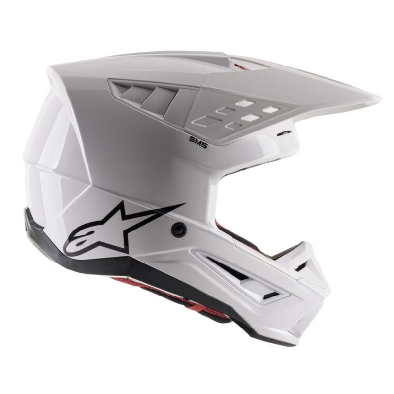 Alpinestars S-M5 Solid white glossy motokros čelada