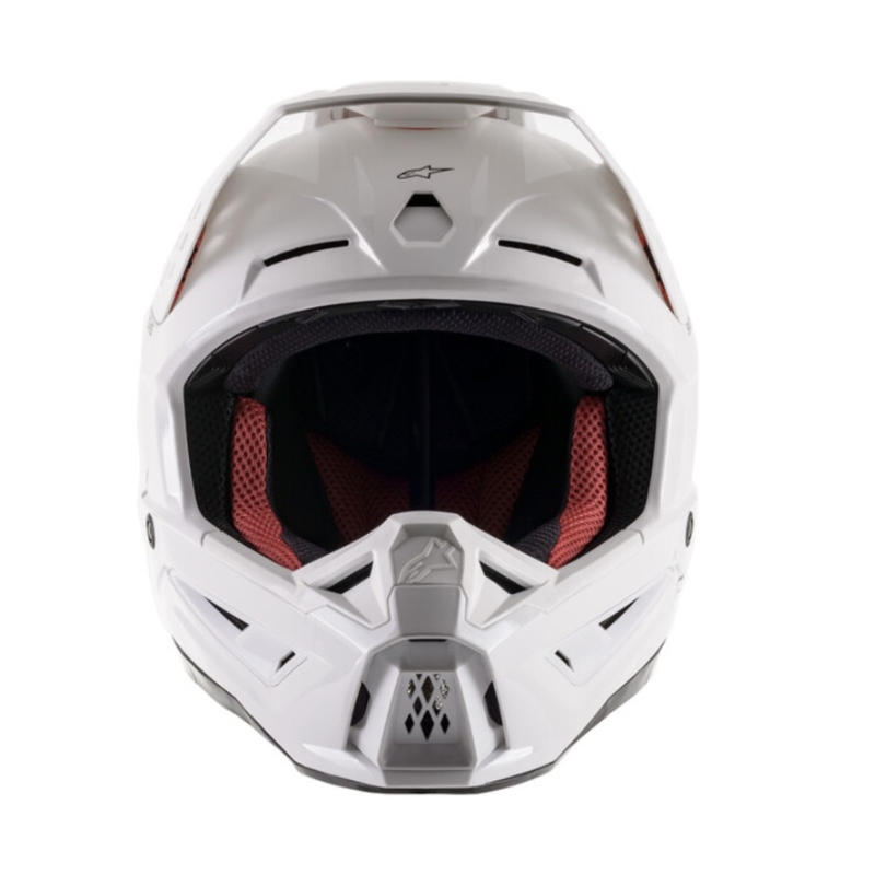 Alpinestars S-M5 Solid white glossy motokros čelada