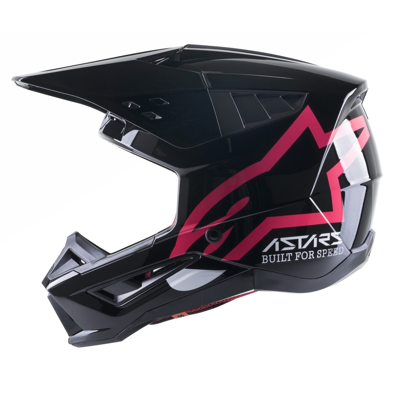 Alpinestars S-M5 Compass motokros čelada črno-roza