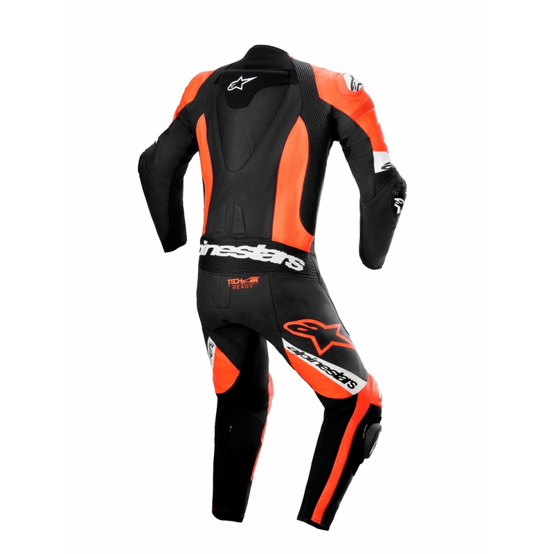 Alpinestars Missile 2 Ward usnjena motoristična obleka črno-fluo rdeče-bela