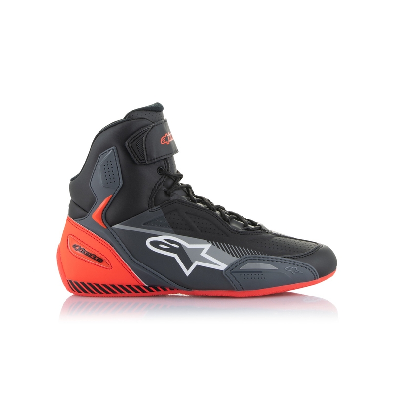 Motoristični škornji Alpinestars Faster-3 črno-sivo-fluo rdeči