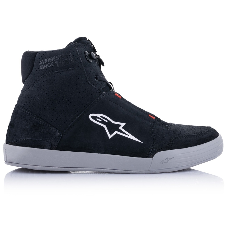 Motoristični škornji Alpinestars Chrome Black-Grey-Fluo Red