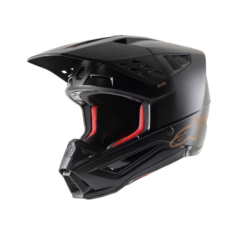 Alpinestars S-M5 Solid motokros čelada črno-rjava mat