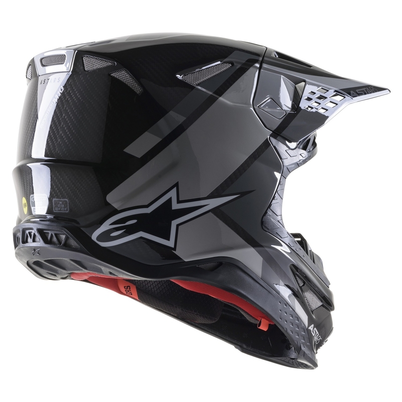 Alpinestars S-M10 Carbon Meta2 motokros čelada črno-siva sijajna