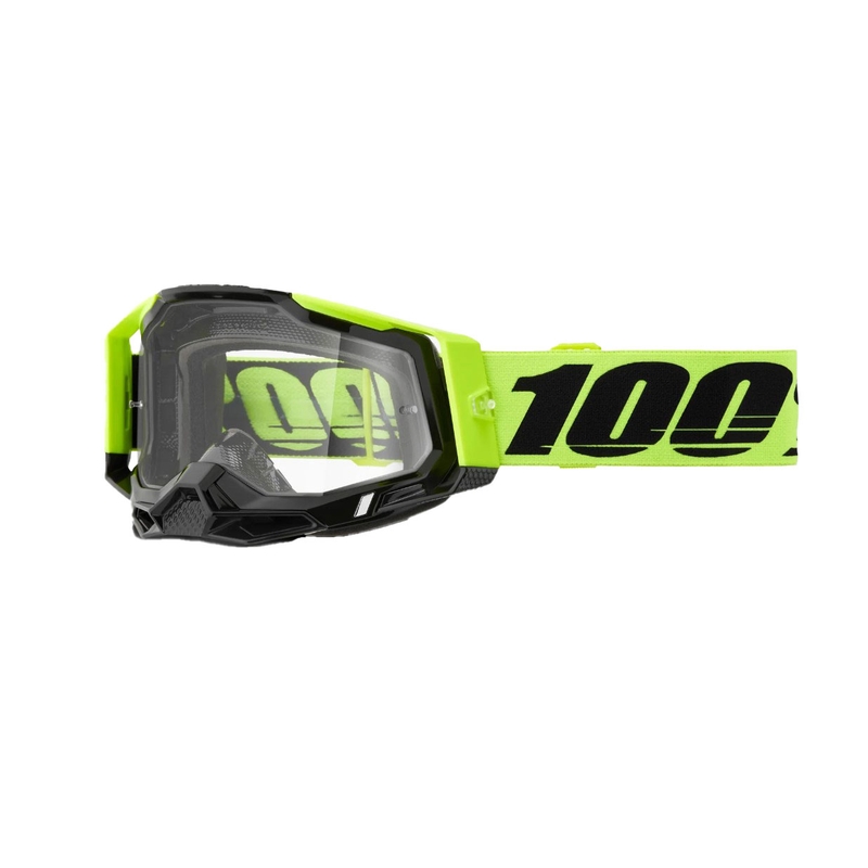 Motokros očala 100% RACECRAFT 2 fluo rumena (prozorna pleksi)