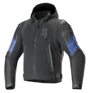 Vodoodporna motoristična jakna Alpinestars Zaca Air Venom črna/fluo modra