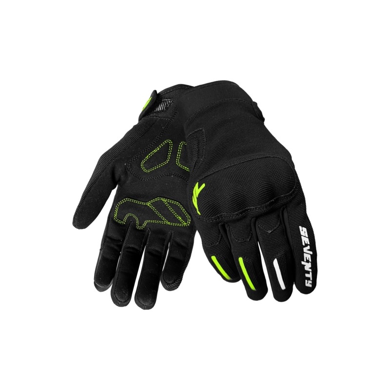 Ženske motoristične rokavice Seventy Degrees SD-C42 Asphalt črno-fluo rumene