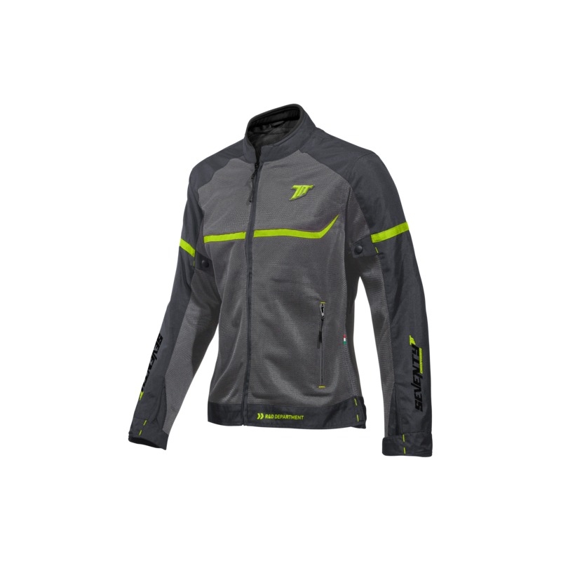 Ženska motoristična jakna SEVENTY DEGREES SD-JR30.2 Mojave Grey-Fluo Yellow