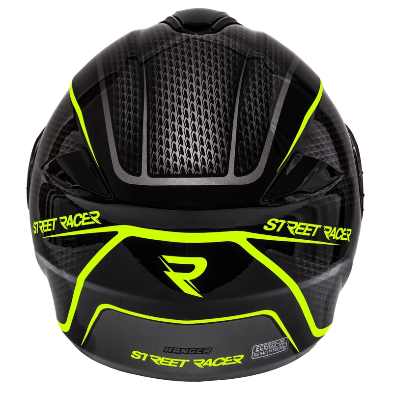 Motoristična čelada na preklop Street Racer Ranger črno-fluo rumena - II. kakovosti