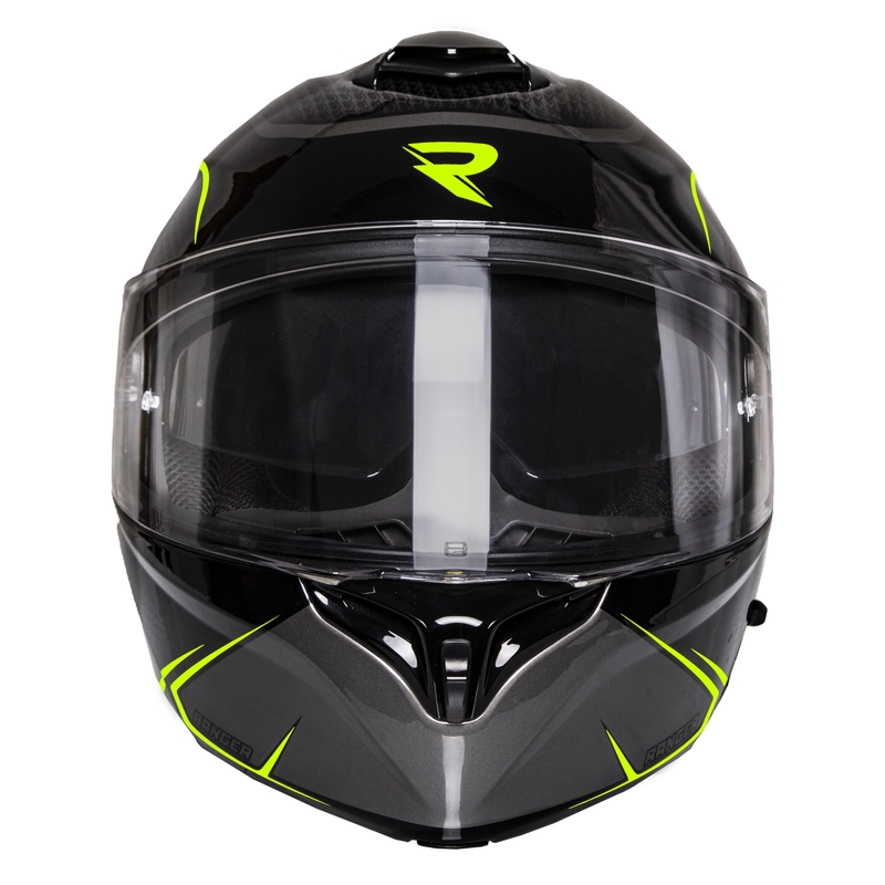 Motoristična čelada na preklop Street Racer Ranger črno-fluo rumena - II. kakovosti