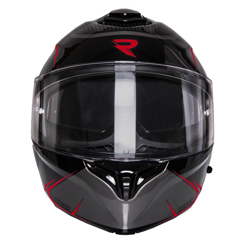 Motoristična čelada na preklop Street Racer Ranger črno-rdeča - II. kakovosti