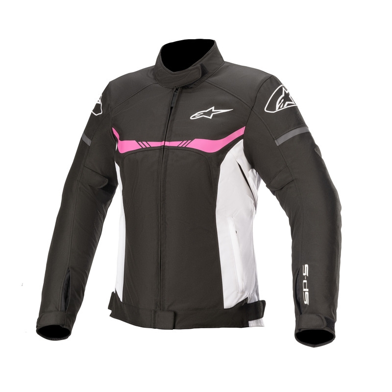 Ženska motoristična jakna Alpinestars Stella T-SPS Waterproof črno-belo-roza