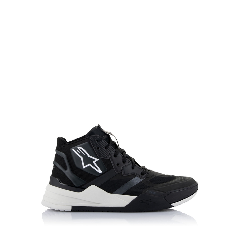 Črno-beli motoristični škornji Alpinestars Speedflight