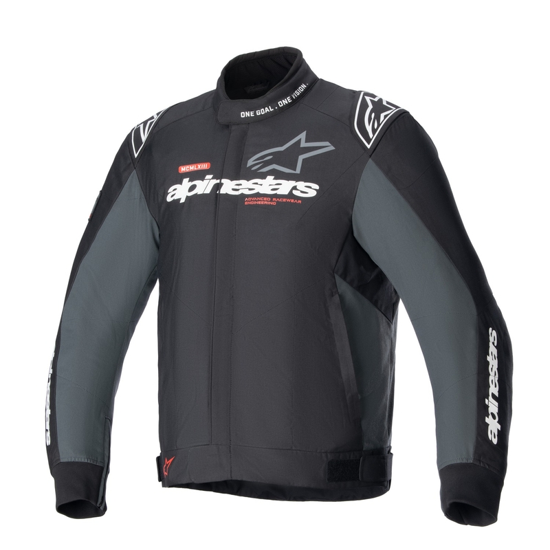 Motoristična jakna Alpinestars Monza Sport črno-sivo-rdeče-bela