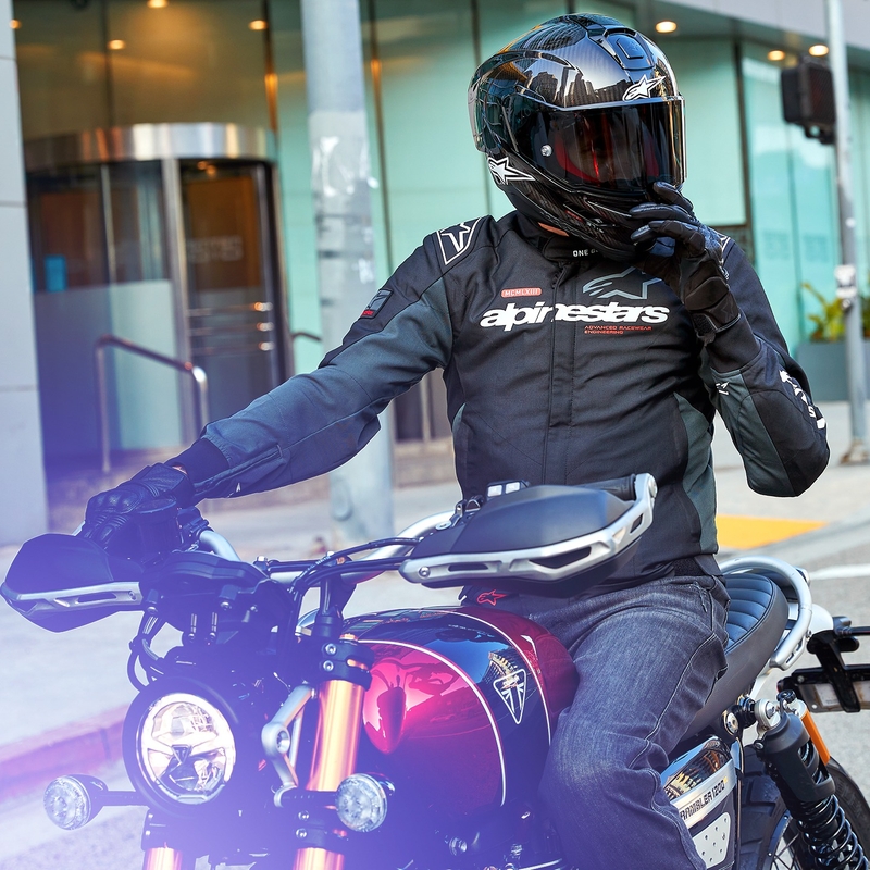 Motoristična jakna Alpinestars Monza Sport črno-sivo-rdeče-bela