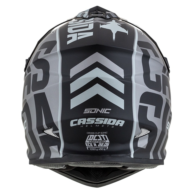 Otroška motokros čelada Cassida Cross Cup Sonic Junior mat sivo-črna
