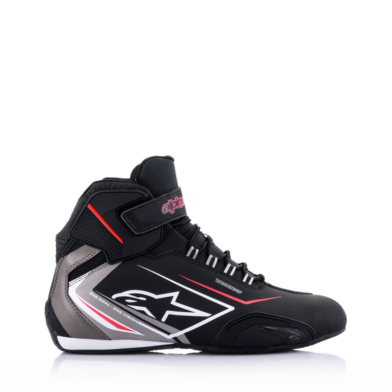 Vodoodporni motoristični škornji Alpinestars Sektor črno-beli-sivi
