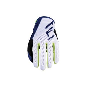 Otroške motokros rokavice FIVE MXF3 EVO modro-belo-fluo rumene