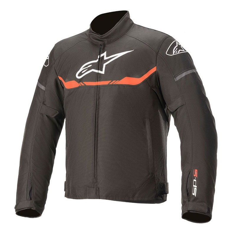 Alpinestars T-SPS nepremočljiva motoristična jakna črno-fluo rdeča