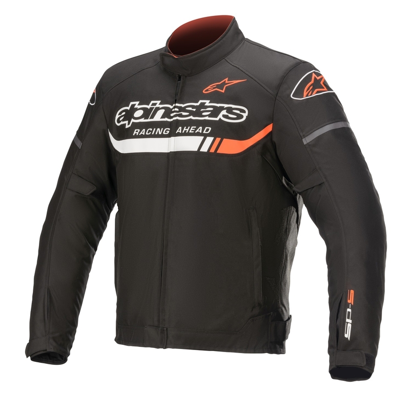 Alpinestars T-SP S Ignition Waterproof motoristična jakna črno-belo-fluo rdeča
