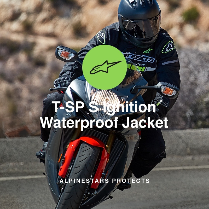Alpinestars T-SP S Ignition Waterproof motoristična jakna črno-belo-fluo rdeča
