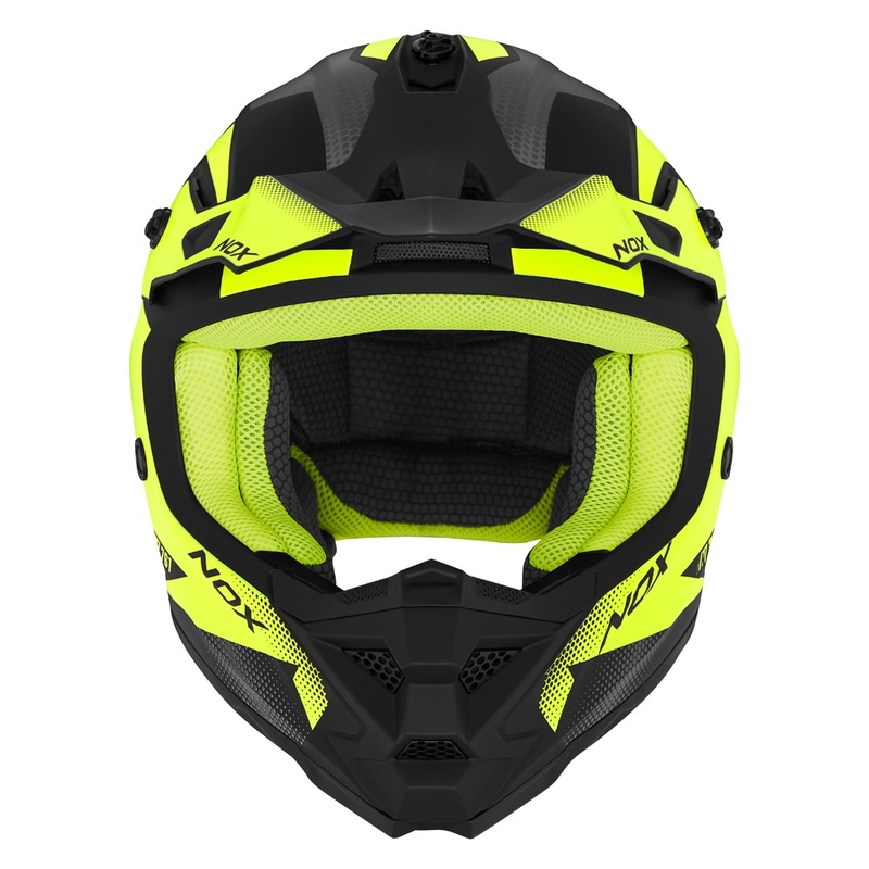 Otroška motokros čelada NOX N761 MX fluo rumeno-črno-siva