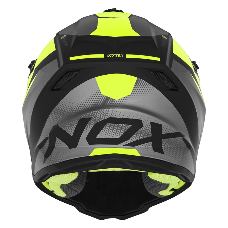 Otroška motokros čelada NOX N761 MX fluo rumeno-črno-siva