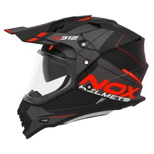 Enduro čelada NOX N312 Drone mat črno-rdeča