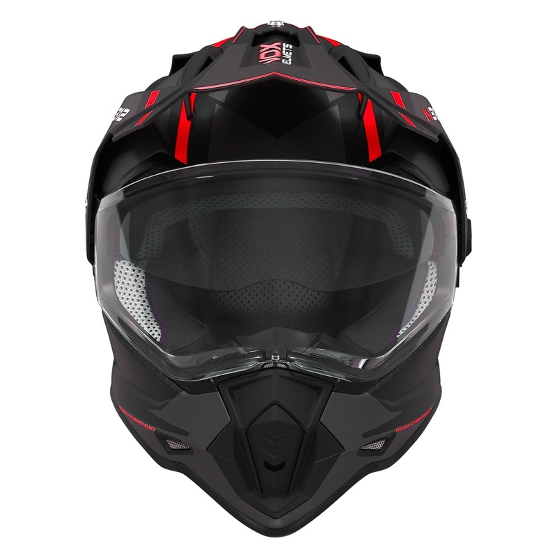 Enduro čelada NOX N312 Drone mat črno-rdeča