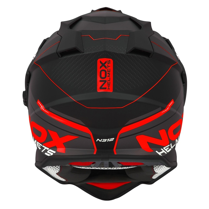 Enduro čelada NOX N312 Drone mat črno-rdeča