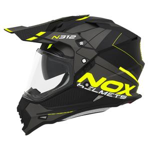 Enduro čelada NOX N312 Drone mat črno-rumena