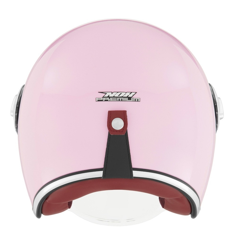 Odprta motoristična čelada NOX PREMIUM Heritage pastelno roza